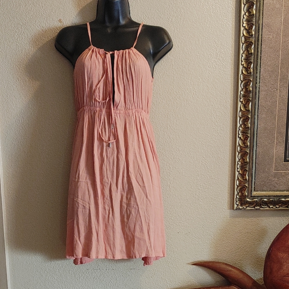 Chic Pink Spaghetti Strap Dress